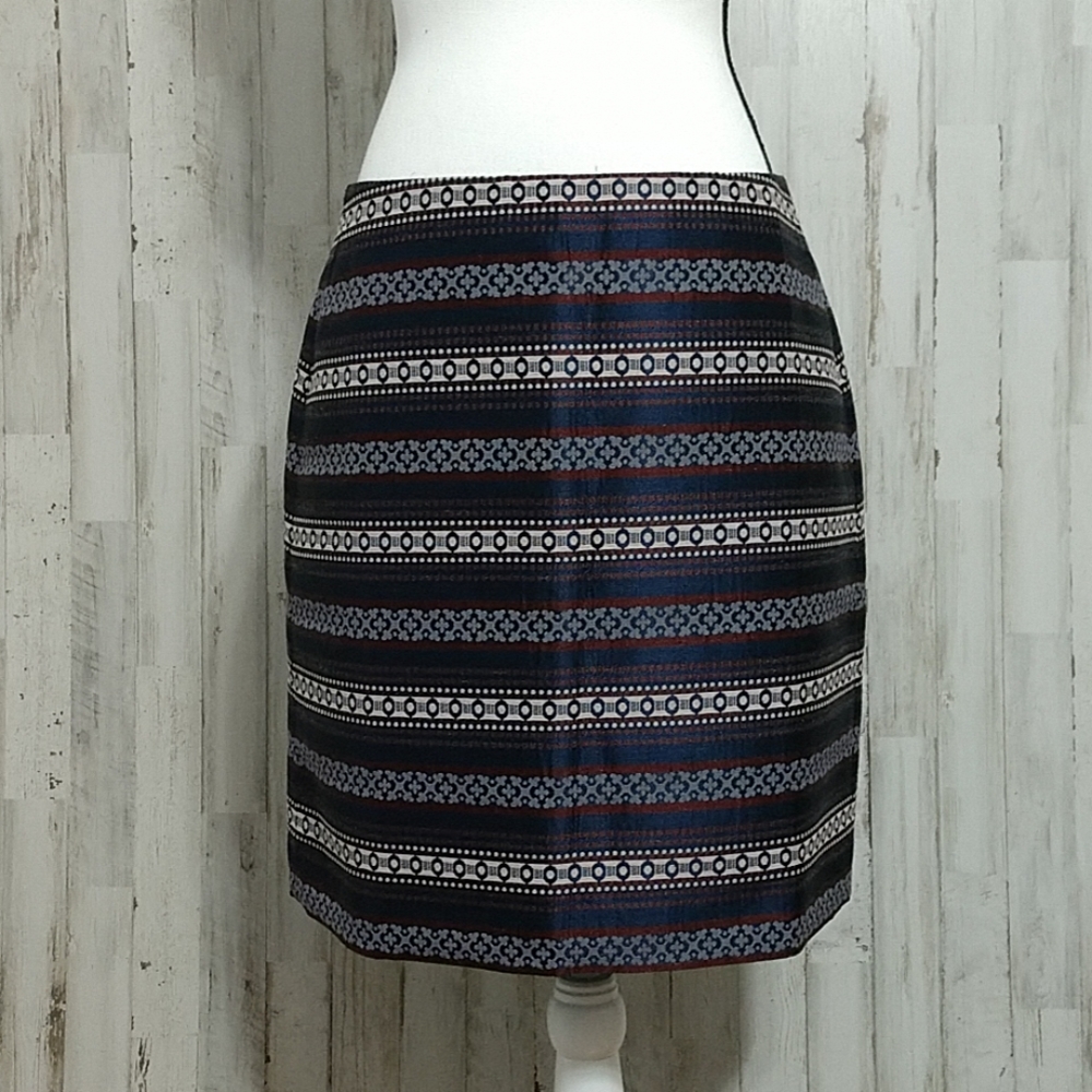 Ann Taylor LOFT Blue Striped Skirt